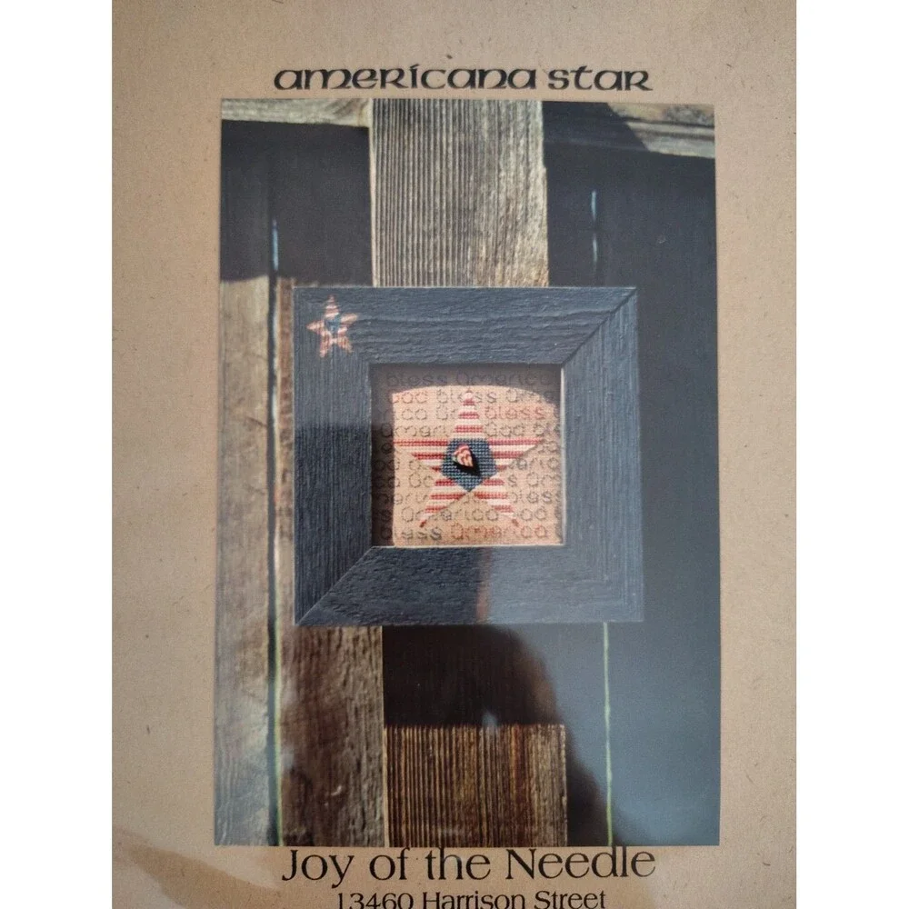 Joy of the Needle AMERICANA STAR Cross Stitch Punch Needle Pattern Leaflet...